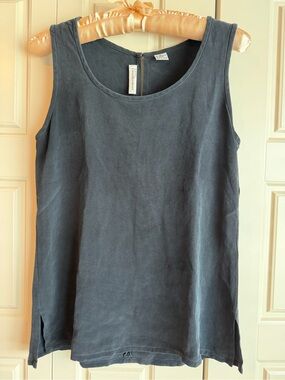 Dana Buchman Silk Sleeveless Scoop Neck Tank Top - black sz 6